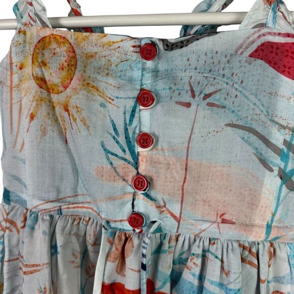 Bijou Sauvage Hakuna Moscato Brett Long Lightweight Ruffle Maxi Sun Dress size 6 - Picture 6 of 11